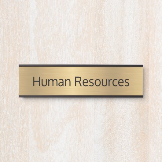 金ゴールドカラー人事オフィスのドアサイン サインプレート (正面)