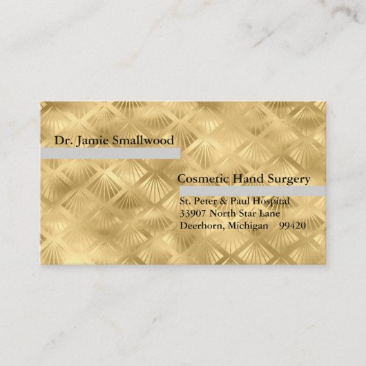 金ゴールドカラー医師用名刺 名刺 (正面)