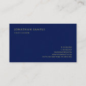 金ゴールドカラー文字プレミアムシックラグジュアリーブルー 名刺 (裏面)