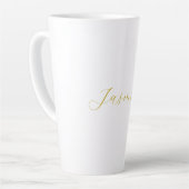 金ゴールドカラー書道プロフェッショナル名前をカスタムする カフェラテマグ (左アングル)