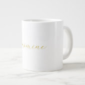 金ゴールドカラー書道プロフェッショナル名前をカスタムする ジャンボコーヒーマグカップ (正面右)