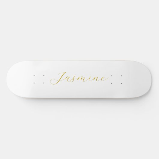 金ゴールドカラー書道プロフェッショナル名前をカスタムする スケートボード (横)