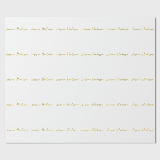 金ゴールドカラー書道プロフェッショナル名前をカスタムする ラッピングペーパー (フラット)