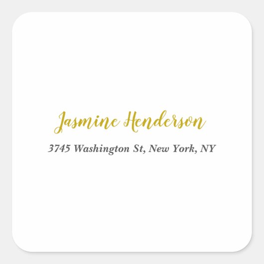 金ゴールドカラー書道プロフェッショナル エレガント スクエアシール (正面)