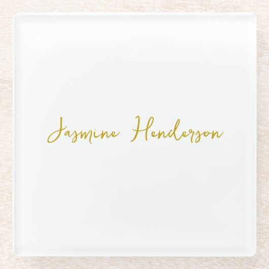 金ゴールドカラー書道プロフェッショナル ガラスコースター (正面)