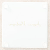 金ゴールドカラー書道プロフェッショナル ガラスコースター (裏面)