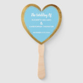 金ゴールドカラー結婚婚約パーティへようこそ ハンドファン (裏面)