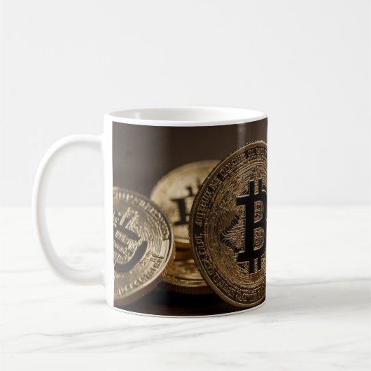 金ゴールドカラーBitCoin コーヒーマグカップ (左)