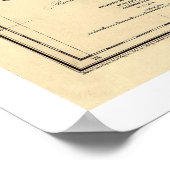 金ゴールドカリフォルニア州地図Gibbes 1851 ポスター (角)