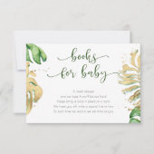 金ゴールドカード用熱帯ベビーシャワーブックスベビー 招待状 (正面)