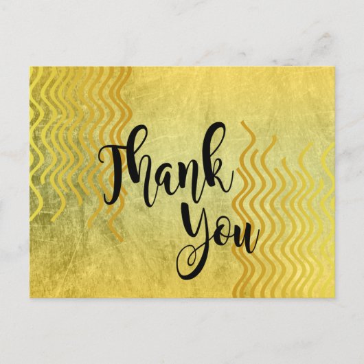 金ゴールドカーブサンキュー結婚ズ ポストカード (正面)