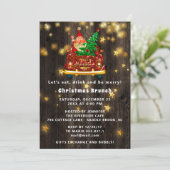 金ゴールドカーメリークリスマスブランチディナーサンタウッド 招待状 (スタンド正面)