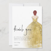 金ゴールドガウン写真オーバーンキンセニェラ サンキューカード (正面)
