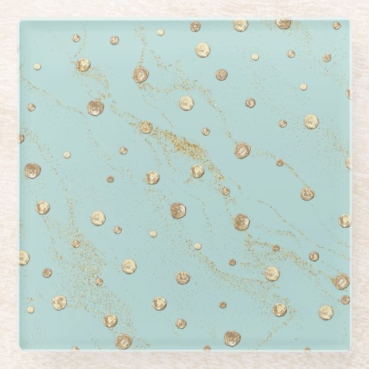 金ゴールドガラスのコースター ガラスコースター (正面)