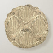 金ゴールドガラスの黄色いパターン ラウンドクッション (裏面)