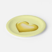 金ゴールドガラスハート ペーパープレート (アングル)