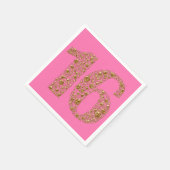 金ゴールドガラス16 16誕生日ANY COLOR スタンダードカクテルナプキン (角)