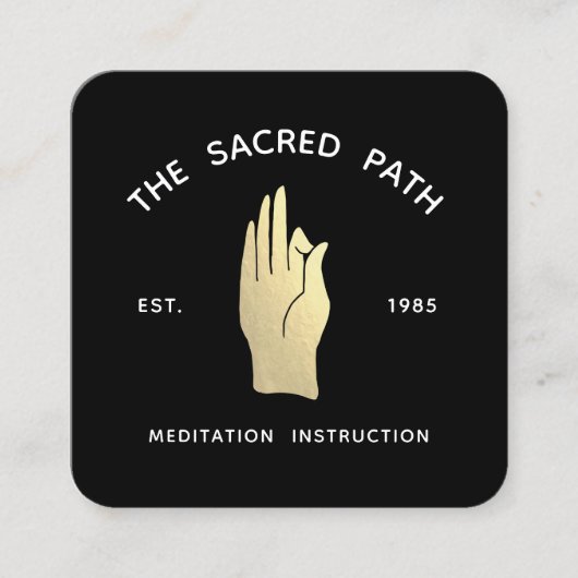 金ゴールドガンムドラメディテーション先生スクエアビジネス スクエア名刺 (正面)