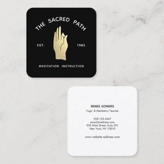 金ゴールドガンムドラメディテーション先生スクエアビジネス スクエア名刺 (正面/裏面)