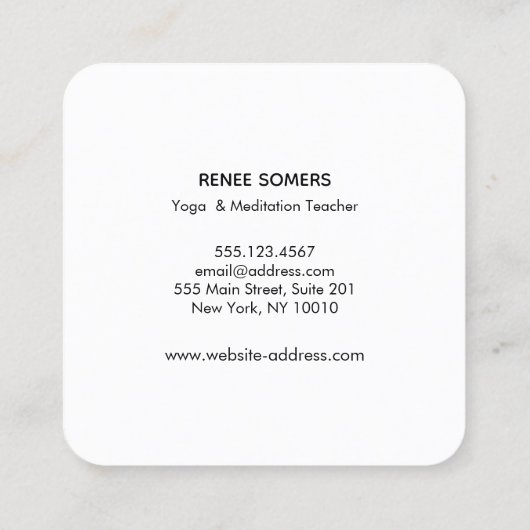 金ゴールドガンムドラメディテーション先生スクエアビジネス スクエア名刺 (裏面)