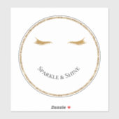 金ゴールドガーリーまつ毛グリッタースマイル シール (シート)