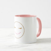 金ゴールドガーリーまつ毛グリッタースマイル マグカップ (正面右)