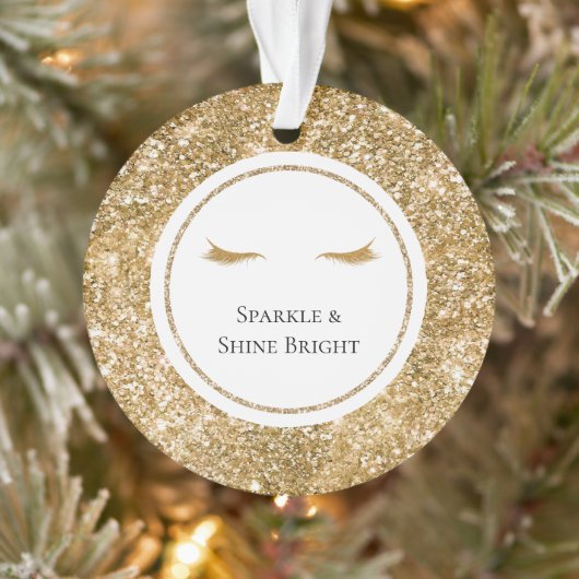 金ゴールドガーリーまつ毛グリッター オーナメント (ツリー)