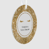 金ゴールドガーリーまつ毛グリッター オーナメント (正面)