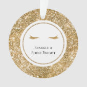 金ゴールドガーリーまつ毛グリッター オーナメント (正面)