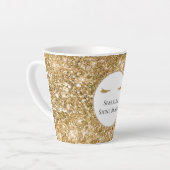 金ゴールドガーリーまつ毛グリッター カフェラテマグ (左アングル)