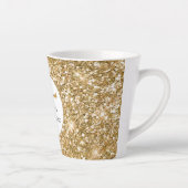 金ゴールドガーリーまつ毛グリッター カフェラテマグ (右)