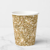 金ゴールドガーリーまつ毛グリッター 紙コップ (裏面)