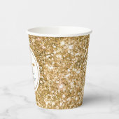 金ゴールドガーリーまつ毛グリッター 紙コップ (左)