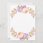 金ゴールドガーリークラウンエレガントピンクフローラベビーシャワー 招待状 (裏面)