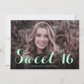 金ゴールドガーリーグリッターシックミント4フォトスイート16 招待状 (正面)