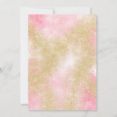 金ゴールドガーリーグリッターピンクの水色30歳誕生日 招待状 (裏面)