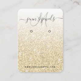 金ゴールドガーリーグリッターロゴジュエリーイヤリング表示 名刺