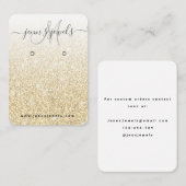 金ゴールドガーリーグリッターロゴジュエリーイヤリング表示 名刺 (正面/裏面)