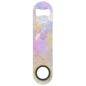 金ゴールドガーリーグリッター紫色の水彩画 スピード栓抜き (裏面)