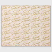 金ゴールドガーリースウィート16オン赤面ピンク ラッピングペーパー (フラット)