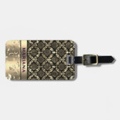 金ゴールドガーリーダンパーとメタリック渦巻き ラゲッジタグ (正面横)