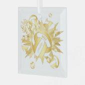 金ゴールドガーリーバレーボール ガラスオーナメント (正面左)