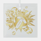 金ゴールドガーリーバレーボール ガラスオーナメント (正面)