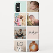 金ゴールドガーリーピンクのモノグラム愛photo collage grid Case-Mate iPhoneケース (裏面)