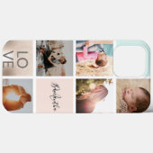 金ゴールドガーリーピンクのモノグラム愛photo collage grid Case-Mate iPhoneケース (裏面 (横))