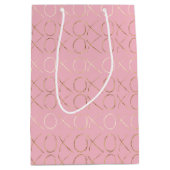 金ゴールドガーリーピンクグラムキソ ミディアムペーパーバッグ (正面)