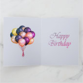 金ゴールドガーリーピンクバレリーナプリンセス1st誕生日 カード (内部)