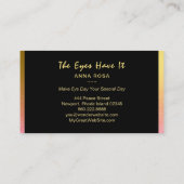 *~*金ゴールドガーリーピンクピーチラッシュエクステンションブローズ 名刺 (裏面)