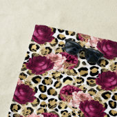 金ゴールドガーリーピンクフローラヒョウ印刷 ビーチタオル (インサイチュ)