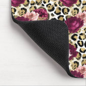 金ゴールドガーリーピンクフローラヒョウ印刷 マウスパッド (コーナー)